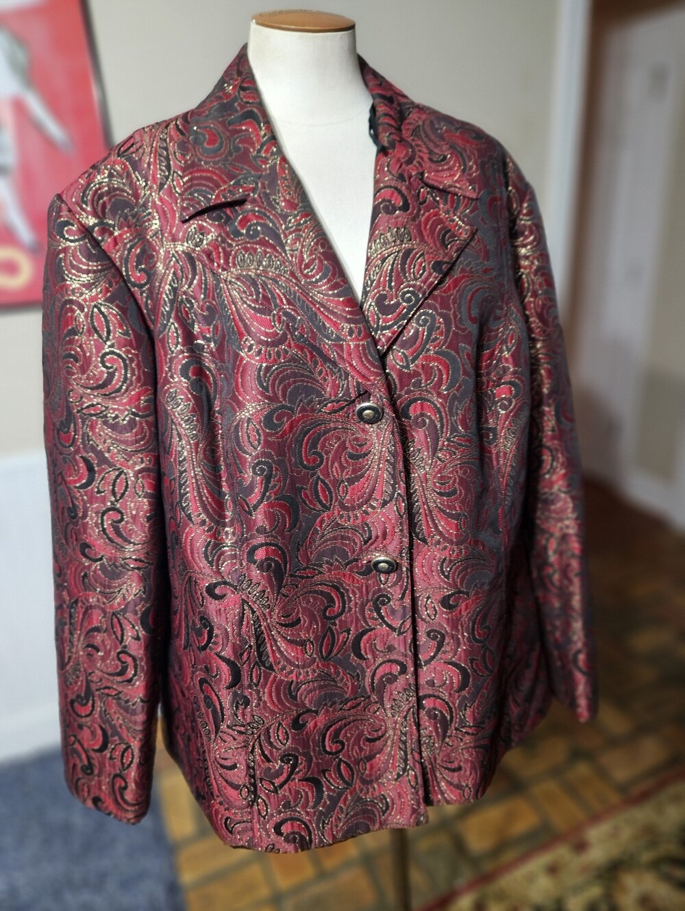 Dressbarn Metallic Tapestry Jacket 24W - Picture 2 of 4